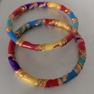 Two colourful bracelets